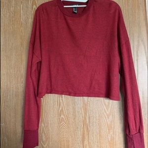 Red cropped sweater